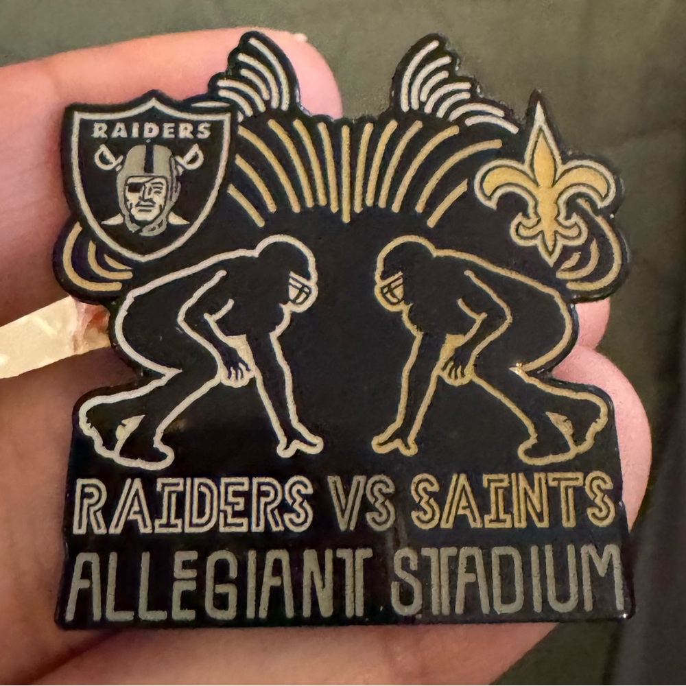 Raiders vs Saints Allegiant Stadium Pin